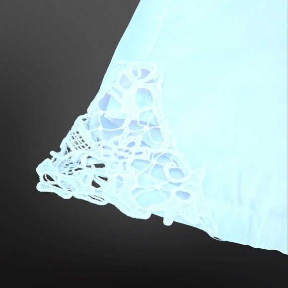 Y2K White Mini Skirt Skort Lace Trim Womens Size M Mid Rise Stretch Coquette - Picture 3 of 6